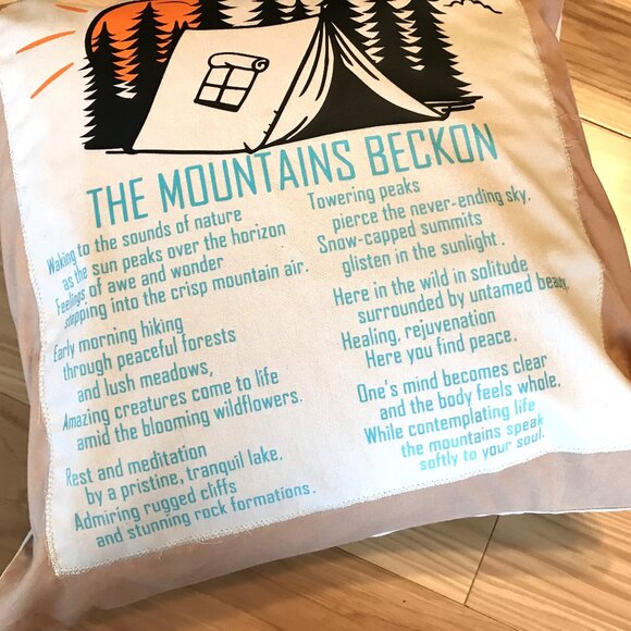 Mountain Adventure Pillow Cover, 18 x 18: Tent Camping Theme Cabin Decor - Picture 8 of 9